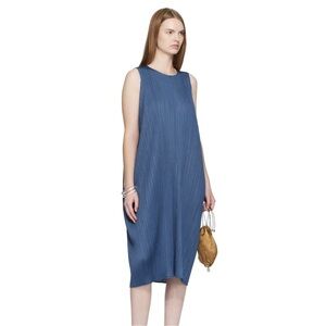 PLEATS PLEASE Blue Lamp Shade Midi Dress Size 5